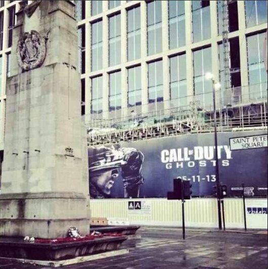 Poorly placed or bad taste? Call of Duty 'Ghosts' advert erected in St ...