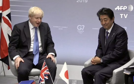 Boris Johnson Shinzo Abe coronavirus UK Japan