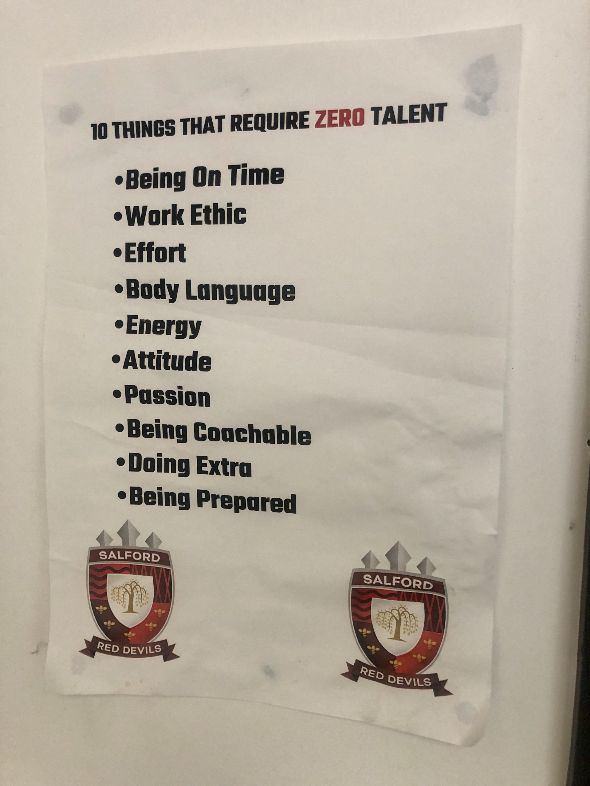 Salford Red Devils 10 things that require zero talent