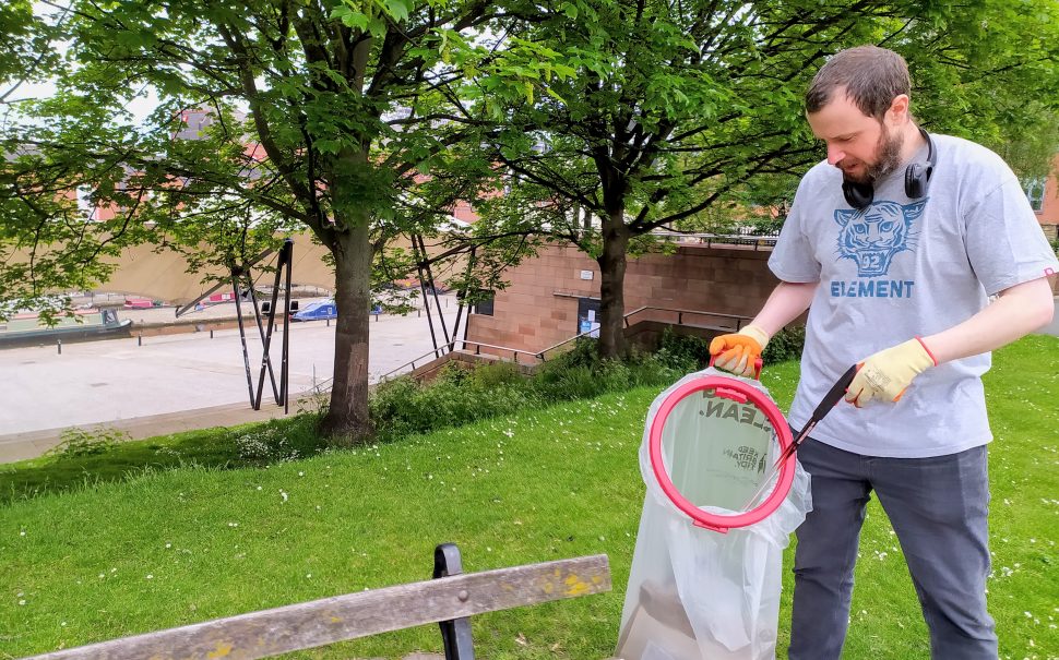 Gary Rumens, 35, set up the Clean & Green Castlefield litter picking group