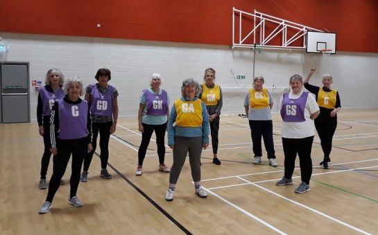 Nia Brodie with Walking Netball side Stockport Sapphires