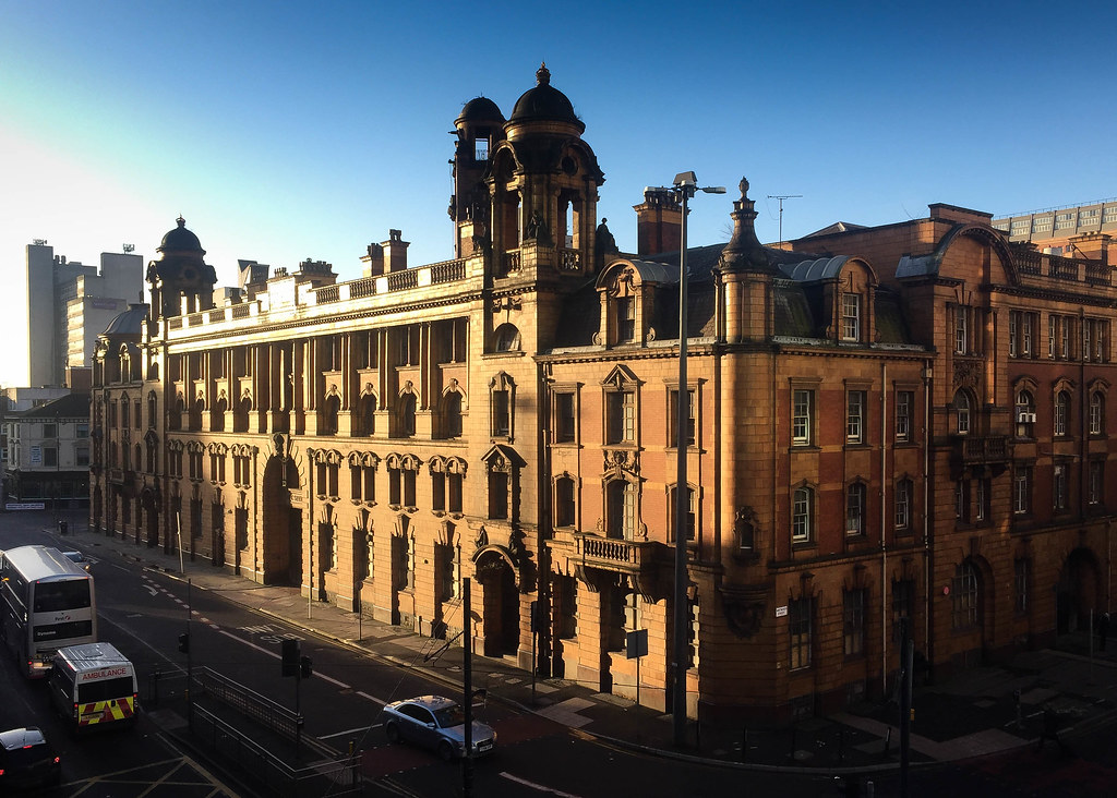 A photograph of the London Road Police and Fire Station, one of Manchester's heritage sites