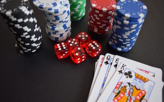 gambling chips and cards