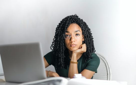 Tense Black women staring into the camera