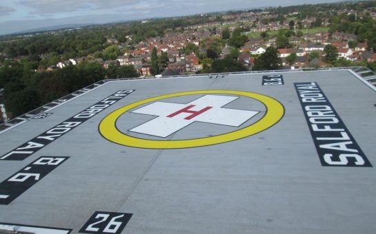 Newly completed roof pad at Salford Royal