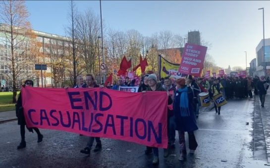 Manchester university strikes and march