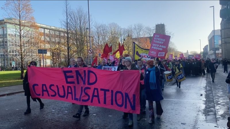 Manchester university strikes and march
