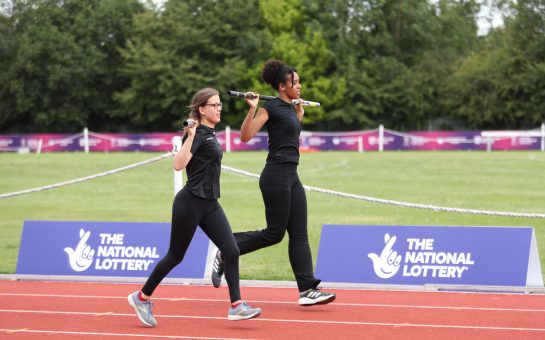 UKA Futures Programme athletes in a track session at Loughborough University