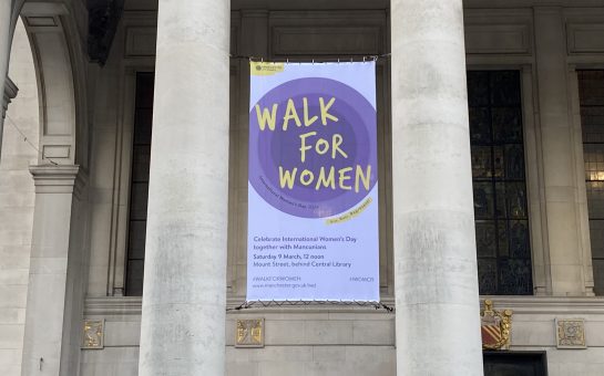 Picture of banner on Central Library