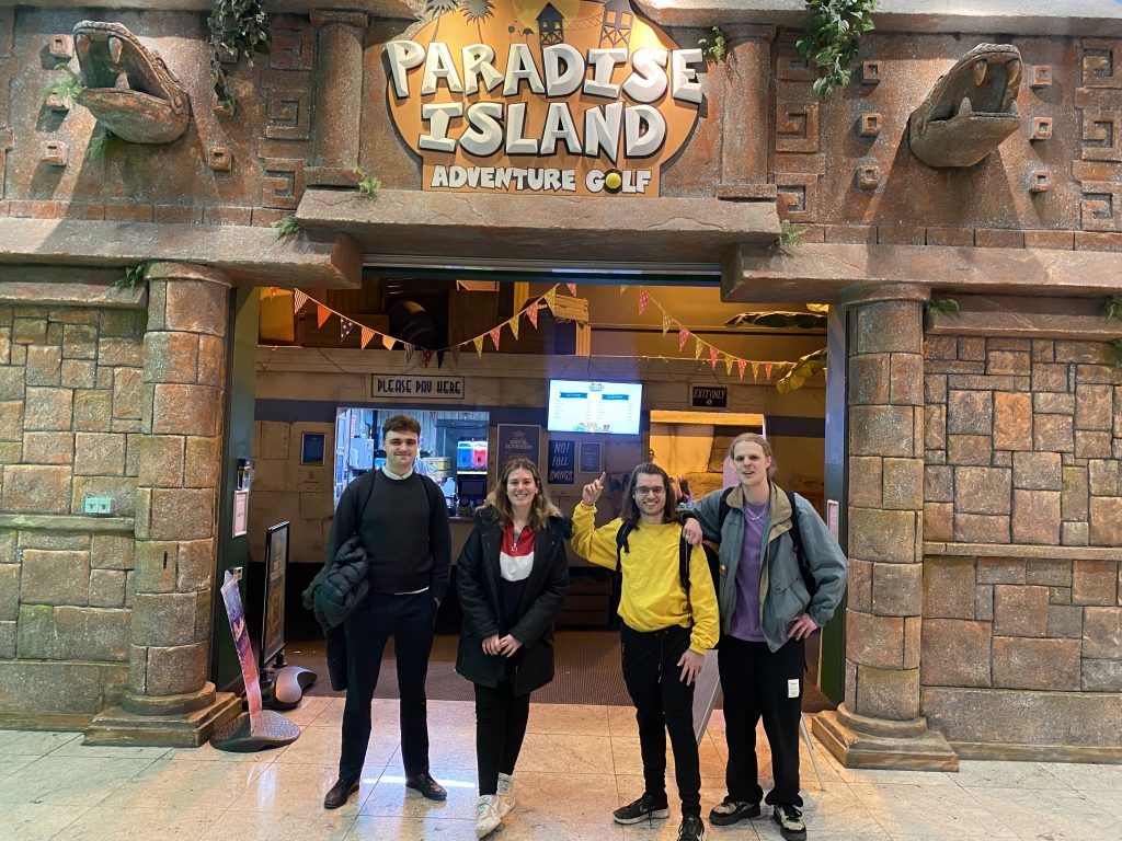 Four trainees at Paradise Island Adventure Golf