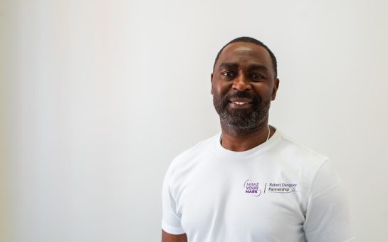 Headshot of Andy Cole wearing Make Your Mark t shirt