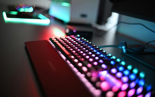 Image of a lit up computer keyboard