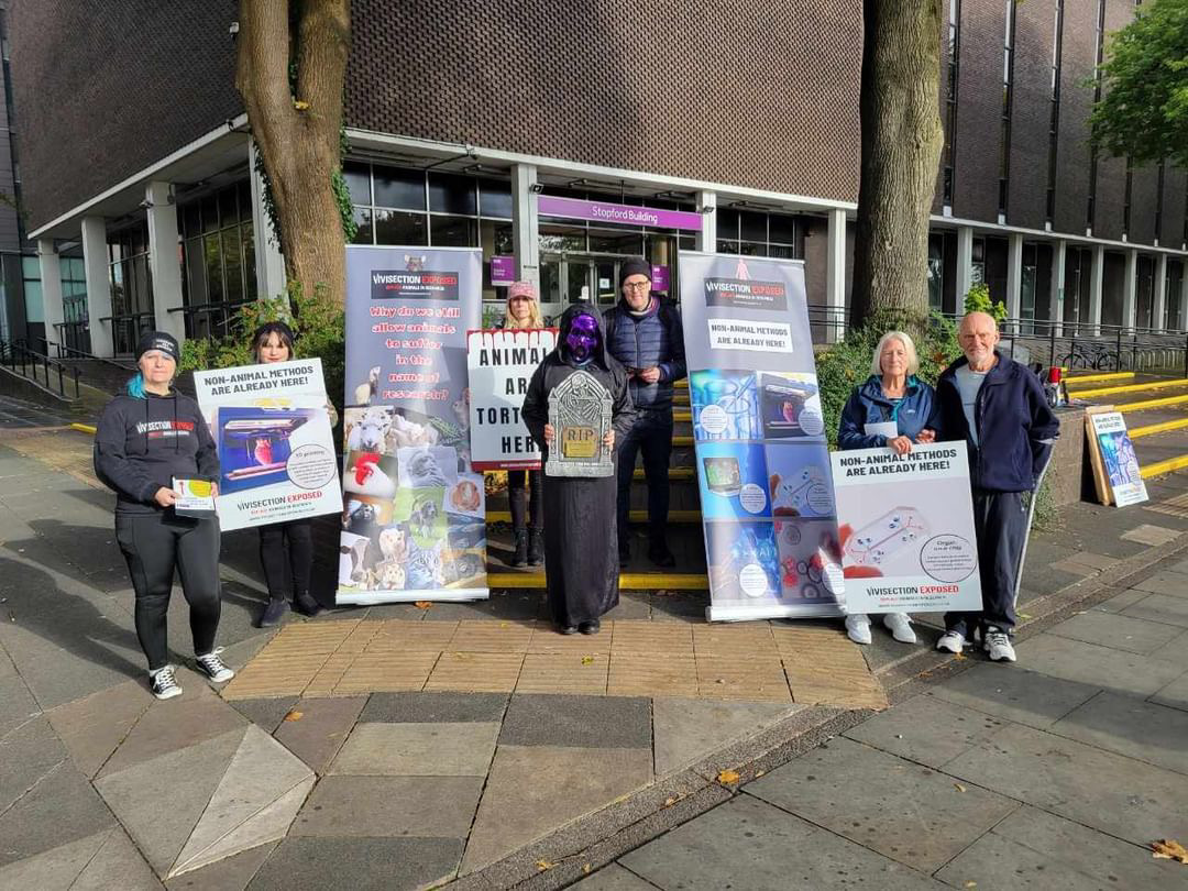 Animal rights activists protest against university’s animal experiments ...