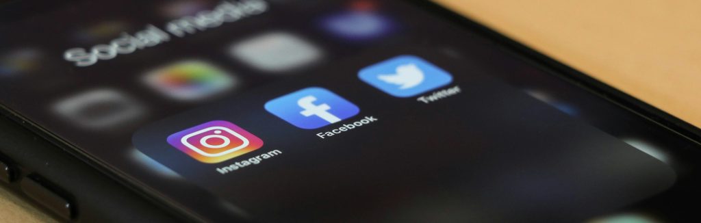 Social media icon on a phone