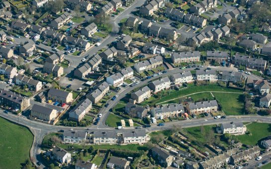 Photo of homes in birdseye view