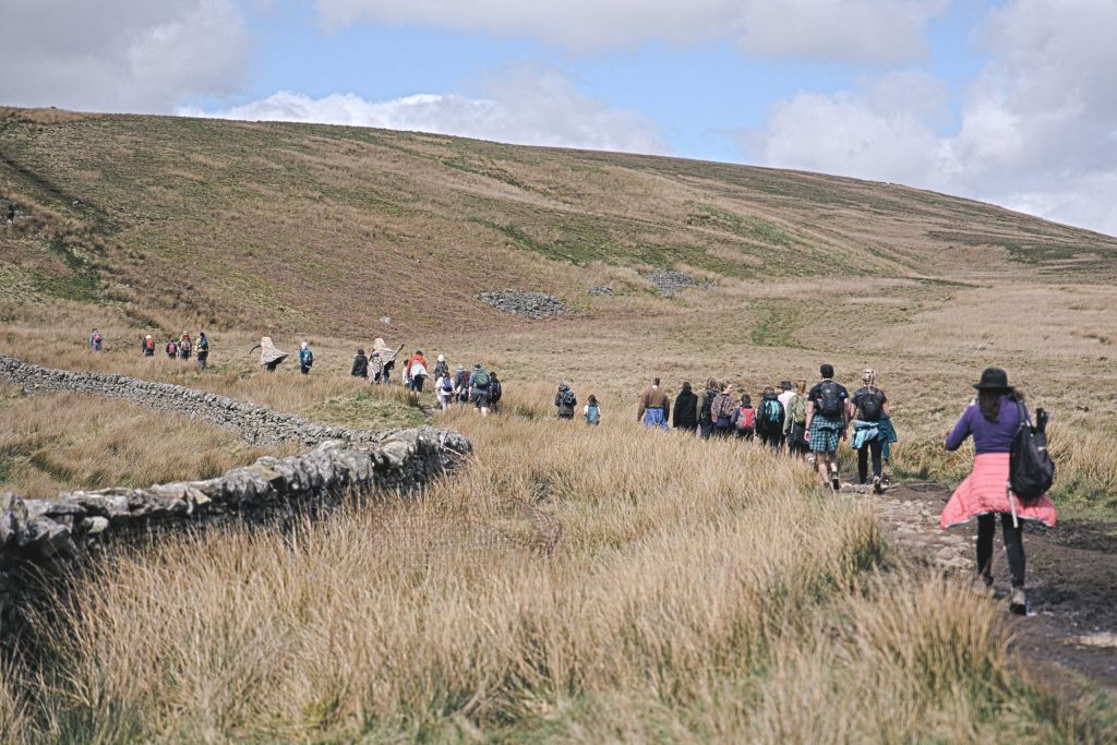 NATURE LOVERS TAKE OFF: The group continues their 9 hour hike up the Yorkshire three peaks