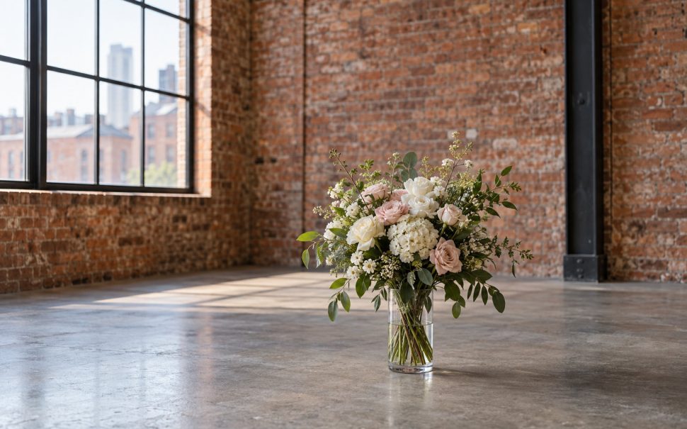 Wedding flowers in a vase (Credit: Free to use)